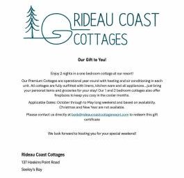 Rideau Coast Gift Certificate